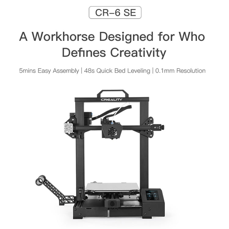เครื่องพิมพ์ 3D DIY CR-6 SE จาก CREALITY กำลังไฟ 350W ปรับระดับอัตโนมัติไม่ได้ ขนาดพิมพ์: 23.5 x 23.5 x 25 ซม. ปลั๊ก EU, CR-6 SE