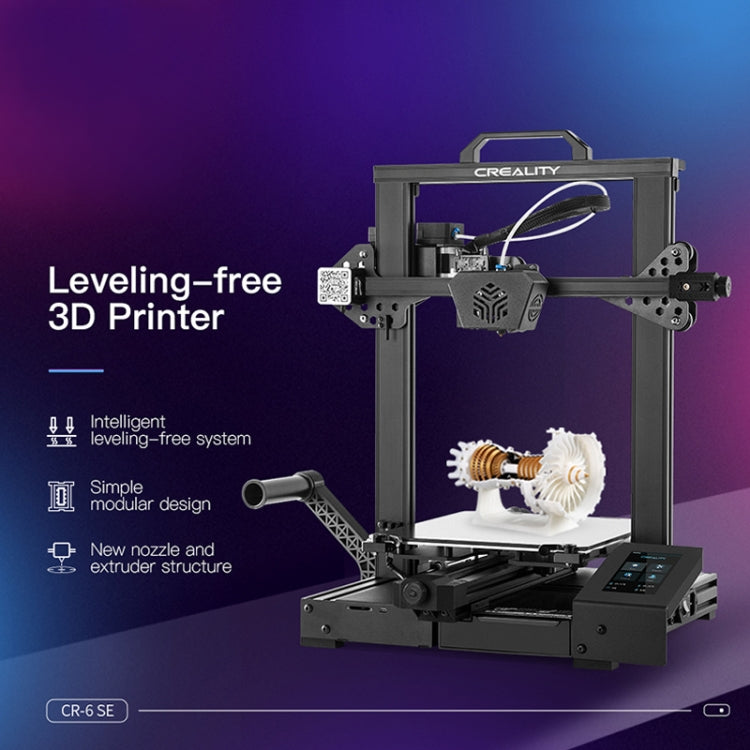 เครื่องพิมพ์ 3D DIY CR-6 SE จาก CREALITY กำลังไฟ 350W ปรับระดับอัตโนมัติไม่ได้ ขนาดพิมพ์: 23.5 x 23.5 x 25 ซม. ปลั๊ก EU, CR-6 SE