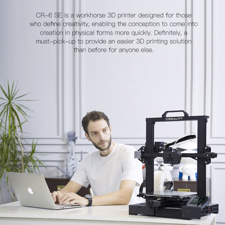เครื่องพิมพ์ 3D DIY CR-6 SE จาก CREALITY กำลังไฟ 350W ปรับระดับอัตโนมัติไม่ได้ ขนาดพิมพ์: 23.5 x 23.5 x 25 ซม. ปลั๊ก EU, CR-6 SE