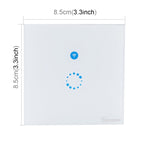 สวิตช์ผนังกระจกนิรภัย Sonoff Touch ขนาด 86 มม. 1 ช่อง สวิตช์สัมผัสไฟบ้านอัจฉริยะ รองรับ Alexa และ Google Home, AC 90V-250V 400W 2A, ขนาด 86 มม.