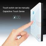 สวิตช์ผนังกระจกนิรภัย Sonoff Touch ขนาด 86 มม. 1 ช่อง สวิตช์สัมผัสไฟบ้านอัจฉริยะ รองรับ Alexa และ Google Home, AC 90V-250V 400W 2A, ขนาด 86 มม.