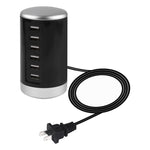XLD4 สถานีชาร์จ 30W 6 พอร์ต USB อะแดปเตอร์ไฟ AC100-240V ปลั๊กแบบสหรัฐอเมริกา