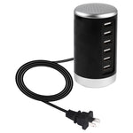 XLD4 สถานีชาร์จ 30W 6 พอร์ต USB อะแดปเตอร์ไฟ AC100-240V ปลั๊กแบบสหรัฐอเมริกา