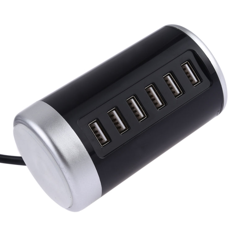 XLD4 สถานีชาร์จ 30W 6 พอร์ต USB อะแดปเตอร์ไฟ AC100-240V ปลั๊กแบบสหรัฐอเมริกา