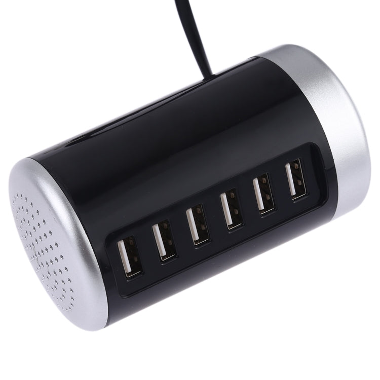 XLD4 สถานีชาร์จ 30W 6 พอร์ต USB อะแดปเตอร์ไฟ AC100-240V ปลั๊กแบบสหรัฐอเมริกา
