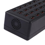 สถานีชาร์จเร็ว 100W 24 พอร์ต USB ชาร์จอัจฉริยะพร้อมไฟ LED แสดงสถานะ AC 100-240V ปลั๊กแบบสหรัฐอเมริกา
