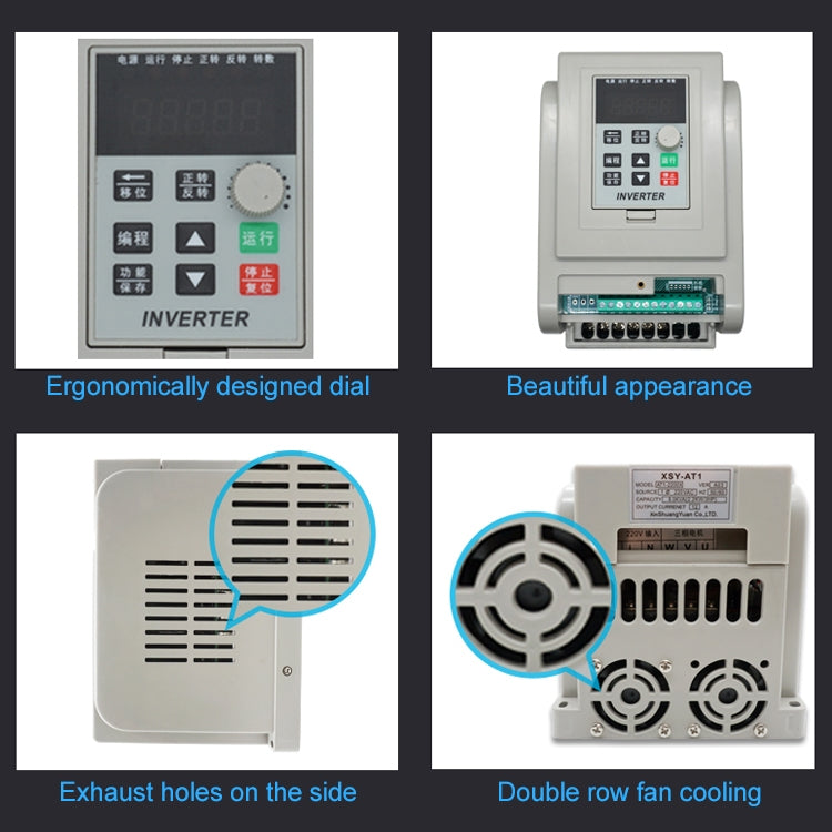 อินเวอร์เตอร์มอเตอร์ควบคุม AT1-2200X 2.2KW 220V อินพุตเฟสเดียว เอาต์พุตสามเฟส, AT1-2200X