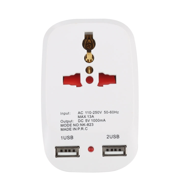 อะแดปเตอร์ปลั๊กเดินทาง NK-823 2000W USB คู่ ปลั๊ก UK