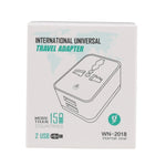 อะแดปเตอร์ปลั๊กเดินทาง USB คู่ WN-2018 ปลั๊ก UK