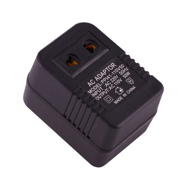 อะแดปเตอร์ปลั๊กไฟ AC 220V เป็น 110V 50W ปลั๊ก EU/US เป็นปลั๊ก US, 220V เป็น 110V 50W