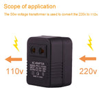 อะแดปเตอร์ปลั๊กไฟ AC 220V เป็น 110V 50W ปลั๊ก EU/US เป็นปลั๊ก US, 220V เป็น 110V 50W