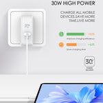 ที่ชาร์จเดินทางพับได้ LDNIO A4403C 30W PD + Auto-id พร้อมสาย Micro USB 1 ม., ปลั๊ก EU, พร้อมสาย Micro USB