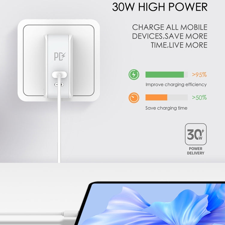 ที่ชาร์จเดินทางพับได้ LDNIO A4403C 30W PD + Auto-id พร้อมสาย Micro USB 1 ม., ปลั๊ก EU, พร้อมสาย Micro USB
