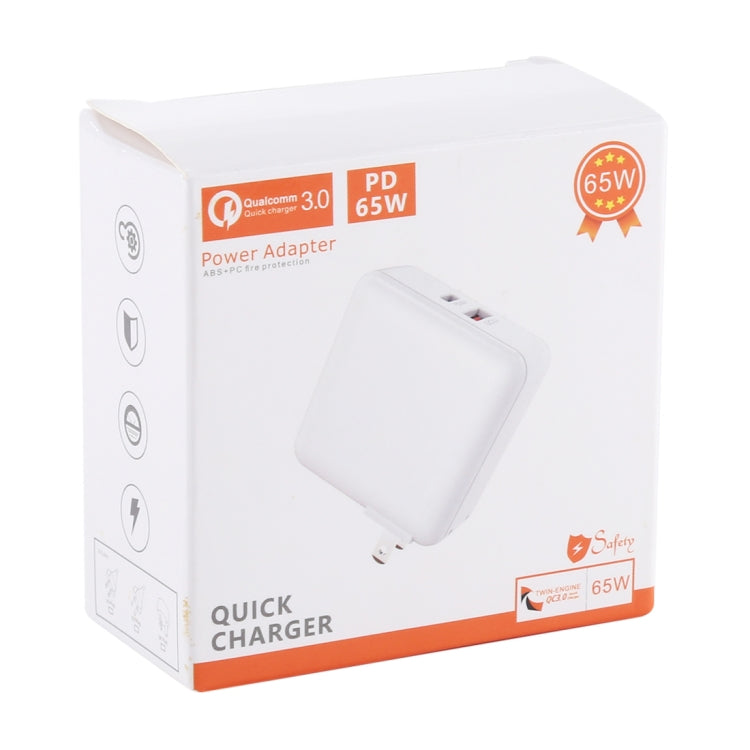 ที่ชาร์จเร็ว USB PD65W-A6 65W พับขาเสียบ 90 องศา แบบพกพา มัลติฟังก์ชัน, ปลั๊กสหรัฐอเมริกา