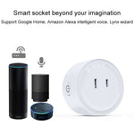 ซ็อกเก็ตสมาร์ท WiFi รูปทรงกลม 10A พร้อมแอปควบคุมระยะไกลตั้งเวลา รองรับ Alexa & Google Home, AC 100-240V, ปลั๊ก JP / US