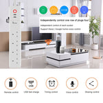 ปลั๊กไฟอัจฉริยะ WiFi พร้อมพอร์ต USB 2 ช่อง + ปลั๊ก UK 4 ช่อง ควบคุมระยะไกล ใช้งานร่วมกับ Alexa และ Google Home ความยาวสาย: 1.8 ม., AC 90-265V, ปลั๊ก UK, 4xUSB + 3xปลั๊ก UK (ปลั๊ก UK)