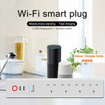 ปลั๊กไฟอัจฉริยะ WiFi พร้อมพอร์ต USB 2 ช่อง + ปลั๊ก UK 4 ช่อง ควบคุมระยะไกล ใช้งานร่วมกับ Alexa และ Google Home ความยาวสาย: 1.8 ม., AC 90-265V, ปลั๊ก UK, 4xUSB + 3xปลั๊ก UK (ปลั๊ก UK)