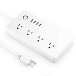 ปลั๊กไฟอัจฉริยะ WiFi พร้อมพอร์ต USB 4 ช่อง + ปลั๊ก US 4 ช่อง ควบคุมระยะไกล ใช้งานร่วมกับ Alexa และ Google Home, AC 110-240V, ปลั๊ก US, 4xUSB + 4xปลั๊ก US (ปลั๊ก US)