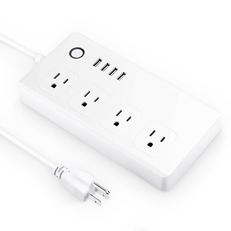 ปลั๊กไฟอัจฉริยะ WiFi พร้อมพอร์ต USB 4 ช่อง + ปลั๊ก US 4 ช่อง ควบคุมระยะไกล ใช้งานร่วมกับ Alexa และ Google Home, AC 110-240V, ปลั๊ก US, 4xUSB + 4xปลั๊ก US (ปลั๊ก US)