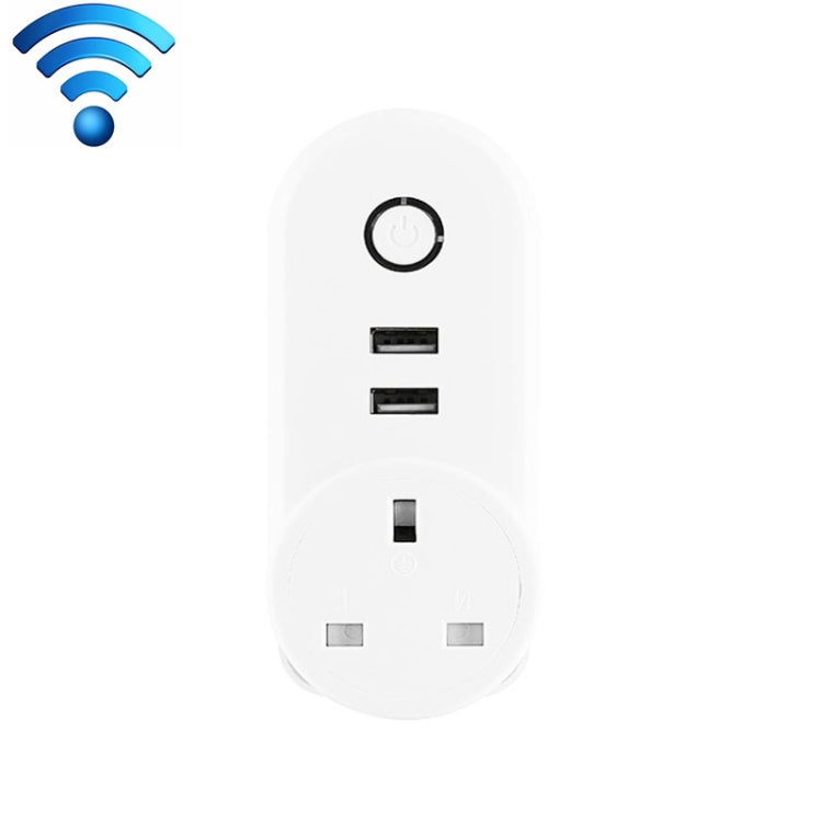 ปลั๊กไฟอัจฉริยะ WiFi SA-002 พร้อมพอร์ต USB 2 ช่อง + ปลั๊ก EU 1 ช่อง ใช้งานร่วมกับ Alexa และ Google Home, AC 110V-230V, ปลั๊ก EU, ปลั๊ก UK, ปลั๊ก US
