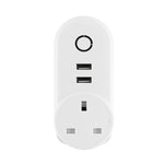 ปลั๊กไฟอัจฉริยะ WiFi SA-002 พร้อมพอร์ต USB 2 ช่อง + ปลั๊ก EU 1 ช่อง ใช้งานร่วมกับ Alexa และ Google Home, AC 110V-230V, ปลั๊ก EU, ปลั๊ก UK, ปลั๊ก US