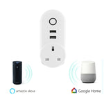 ปลั๊กไฟอัจฉริยะ WiFi SA-002 พร้อมพอร์ต USB 2 ช่อง + ปลั๊ก EU 1 ช่อง ใช้งานร่วมกับ Alexa และ Google Home, AC 110V-230V, ปลั๊ก EU, ปลั๊ก UK, ปลั๊ก US
