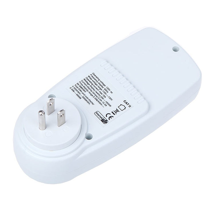 มิเตอร์วัดพลังงานแสดงผล LCD AC 120V 60Hz สูงสุด 15A วัตต์ แอมป์ โวลต์ ตรวจสอบการใช้ไฟฟ้า พร้อมปลั๊ก US, AC 120V ปลั๊ก US