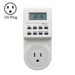 ปลั๊กบ้านอัจฉริยะ AC 120V พร้อมจอ LCD แสดงนาฬิกา ฟังก์ชันเวลาในฤดูร้อน ปรับเปลี่ยนเวลา 12/24 ชั่วโมง พร้อมสวิตช์ตั้งเวลา ปลั๊ก US, AC 120V ปลั๊ก US
