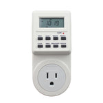 ปลั๊กบ้านอัจฉริยะ AC 120V พร้อมจอ LCD แสดงนาฬิกา ฟังก์ชันเวลาในฤดูร้อน ปรับเปลี่ยนเวลา 12/24 ชั่วโมง พร้อมสวิตช์ตั้งเวลา ปลั๊ก US, AC 120V ปลั๊ก US