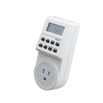 ปลั๊กบ้านอัจฉริยะ AC 120V พร้อมจอ LCD แสดงนาฬิกา ฟังก์ชันเวลาในฤดูร้อน ปรับเปลี่ยนเวลา 12/24 ชั่วโมง พร้อมสวิตช์ตั้งเวลา ปลั๊ก US, AC 120V ปลั๊ก US