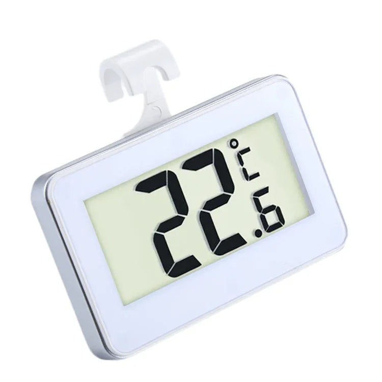 เทอร์โมมิเตอร์ตู้เย็นขนาดเล็ก จอ LCD ดิจิทัล วัดอุณหภูมิช่องแช่แข็ง พร้อมตะขอแขวน, เทอร์โมมิเตอร์ตู้เย็น