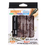 JAKEMY JM-8154 6 in 1 Model Screwdriver Set with 65mm S-2 Precision Bits(Cross 3.0, Hexagon H1.5 & H2.0 & H2.5 & H3.0), JM-8154