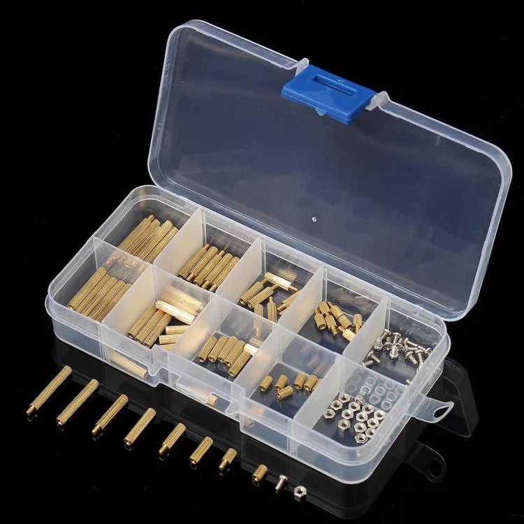 น็อตสแตนด์ออฟทองเหลือง M2 แบบมีลาย 120 ชิ้น สำหรับแผงวงจร PCB, M2