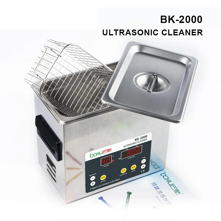 เครื่องล้างอัลตราโซนิก BAKU BK-2000 120W 3.36L พร้อมจอ LCD และตะกร้า AC 220V ปลั๊ก EU BK-2000 120W 3.36L 220V