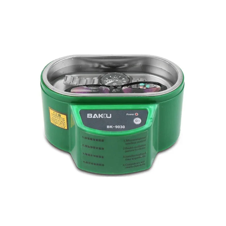เครื่องล้างอัลตราโซนิก BAKU BK-9030 30W 0.8L พร้อมจอ LCD AC 220V ปลั๊ก EU BK-9030 30W 0.8L 220V สีเขียว BK-9030 30W 0.8L 220V สีขาว