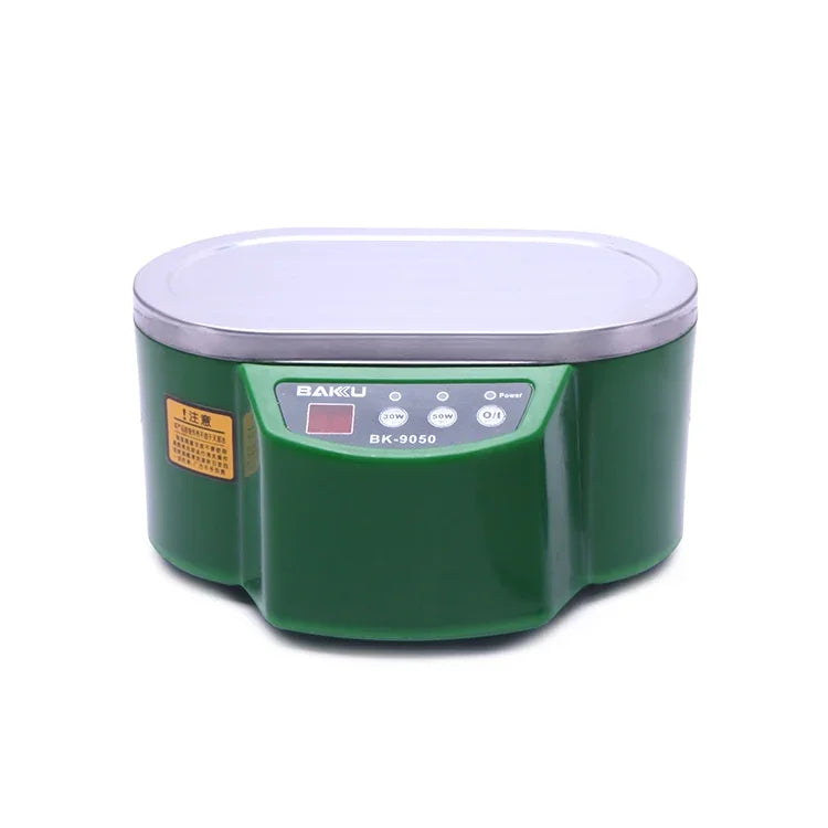 เครื่องล้างอัลตราโซนิก BAKU BK-9050 30W / 50W ปรับได้ 0.6L พร้อมจอ LCD AC 220V BK-9050 30W / 50W 0.6L 220V สีเขียว BK-9050 30W / 50W 0.6L 220V สีขาว