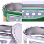 เครื่องล้างอัลตราโซนิก BAKU BK-9050 30W / 50W ปรับได้ 0.6L พร้อมจอ LCD AC 220V BK-9050 30W / 50W 0.6L 220V สีเขียว BK-9050 30W / 50W 0.6L 220V สีขาว