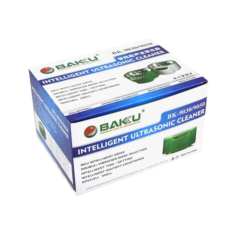 เครื่องล้างอัลตราโซนิก BAKU BK-9050 30W / 50W ปรับได้ 0.6L พร้อมจอ LCD AC 220V BK-9050 30W / 50W 0.6L 220V สีเขียว BK-9050 30W / 50W 0.6L 220V สีขาว