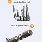 ชุดบาร์ต่อบิตซ็อกเก็ต 3 ชิ้น พร้อมอะแดปเตอร์ก้านหกเหลี่ยม สำหรับสว่านไฟฟ้า ขนาด 1/4, 3/8, 1/2 นิ้ว, ความยาว:50mm