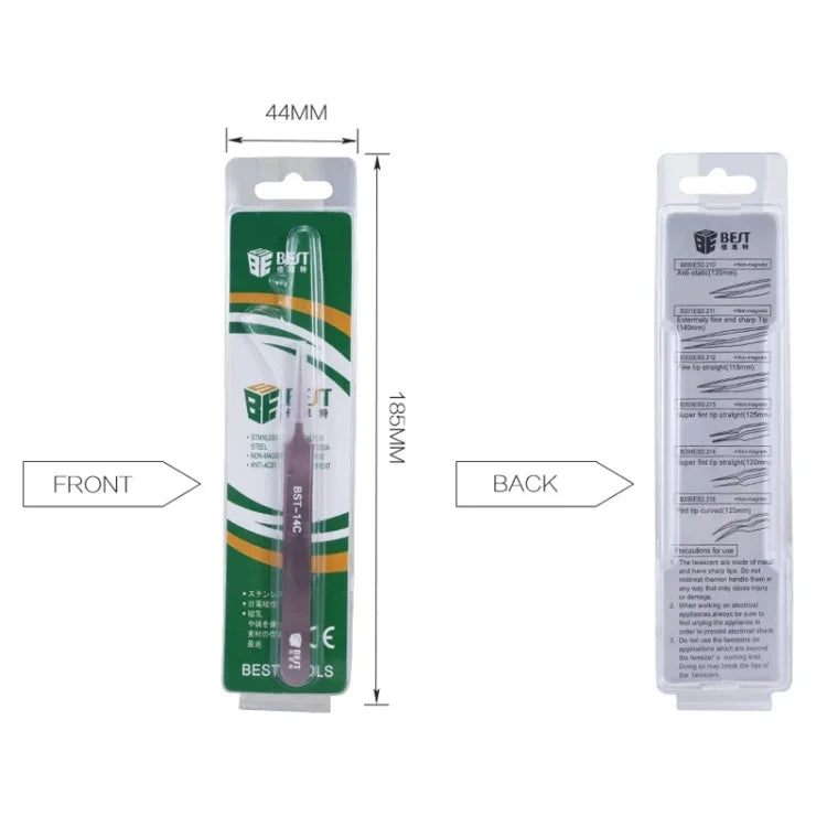 BEST BST-17C แหนบต่อขนตาสแตนเลสสตีลความแม่นยำสูงรุ่นใหม่ล่าสุด ยาวพิเศษ BST-17C