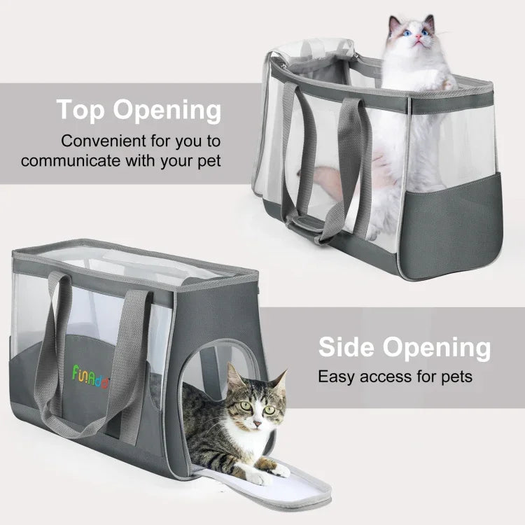 FUNADD กระเป๋าสัตว์เลี้ยงแบบพกพา ระบายอากาศได้ กระเป๋าสะพายไหล่กลางแจ้ง กระเป๋าสัตว์เลี้ยงระบายอากาศ