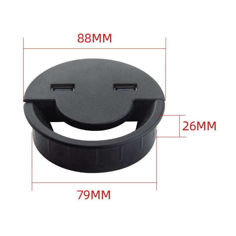 ฝาปิดรูสายเคเบิล USB สำหรับโต๊ะทำงาน ขนาด 60 มม. ที่เก็บสายแบบกลม
