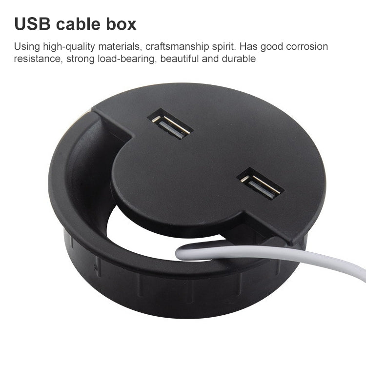 ฝาปิดรูสายเคเบิล USB สำหรับโต๊ะทำงาน ขนาด 60 มม. ที่เก็บสายแบบกลม