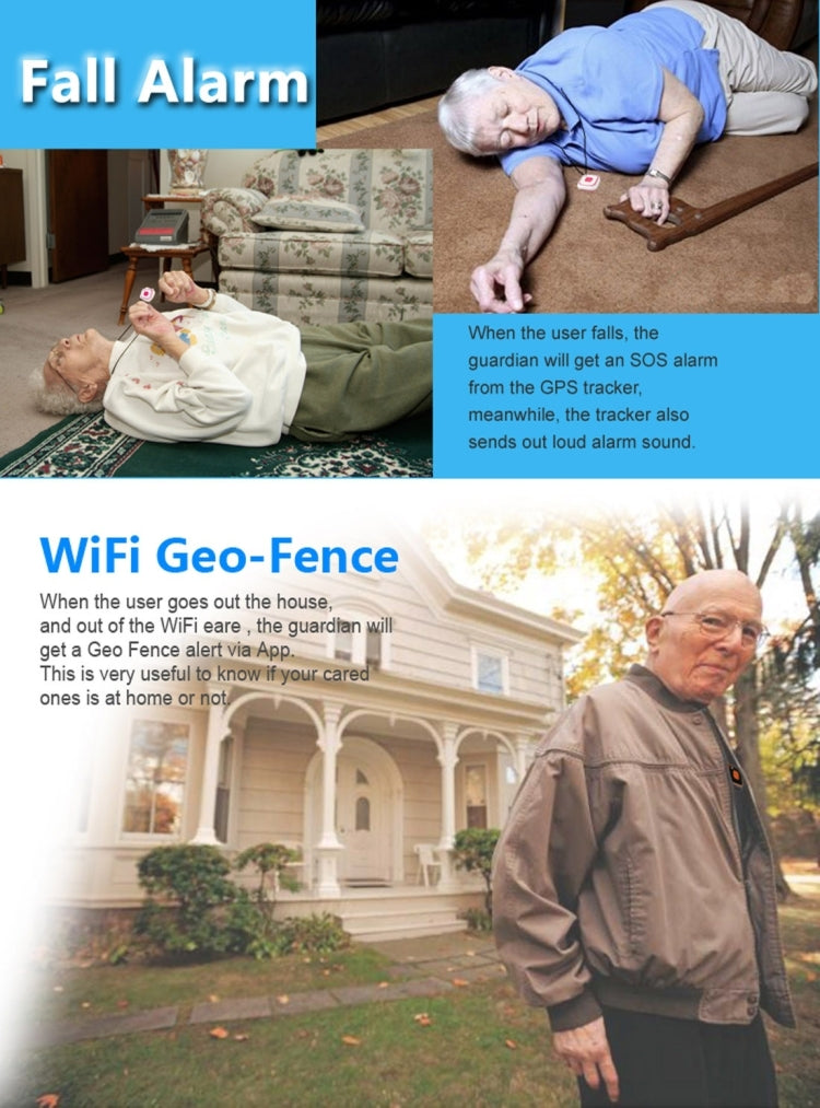 REACHFAR V28 เครื่องติดตามแบบสร้อยคอ GSM Mini LBS WiFi AGPS พร้อมฟังก์ชัน SOS, RF-V28