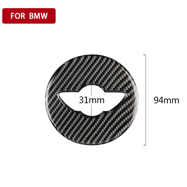 Car Steering Wheel Logo R Chassis Carbon Fiber Decorative Sticker for BMW MINI R55 / R56 / Countryman R60 / Paceman R61, For BMW MINI R55