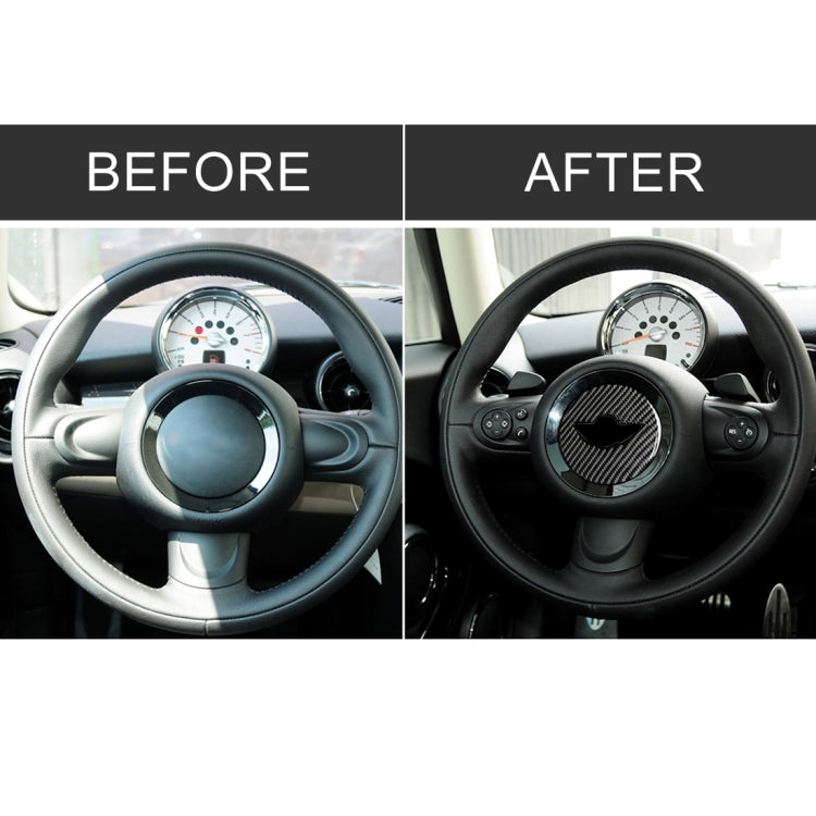 Car Steering Wheel Logo R Chassis Carbon Fiber Decorative Sticker for BMW MINI R55 / R56 / Countryman R60 / Paceman R61, For BMW MINI R55