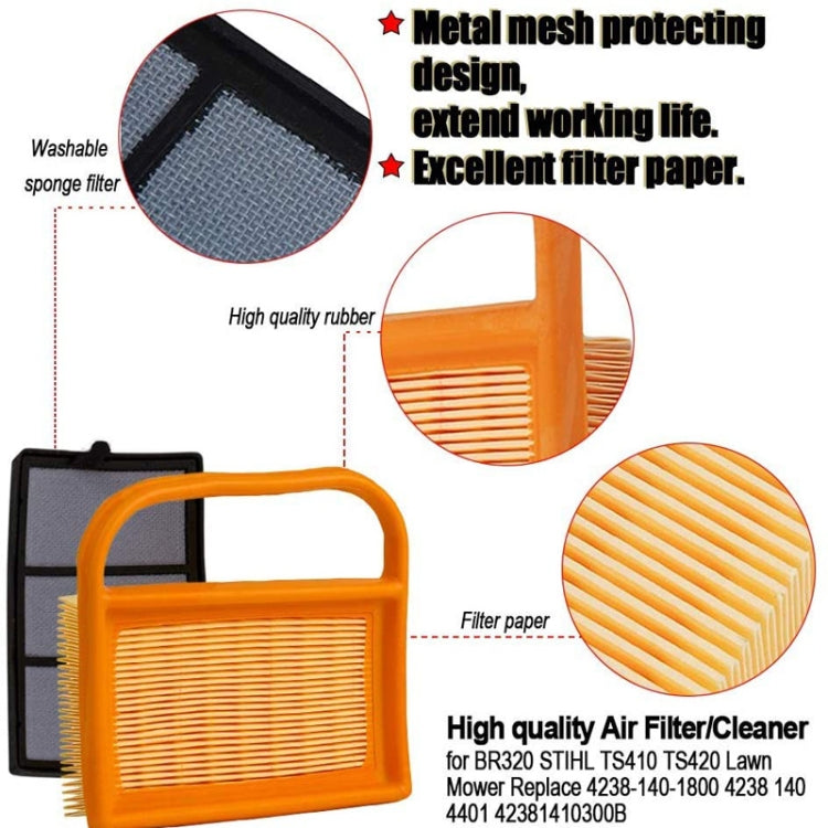 แผ่นกรองอากาศสำหรับ Stihl TS410 420 480 500i เลื่อยตัดคอนกรีตแทนที่ 4238 141 0300 Stens 605-555 โรตารี่ 12716, สำหรับ Stihl TS410 420
