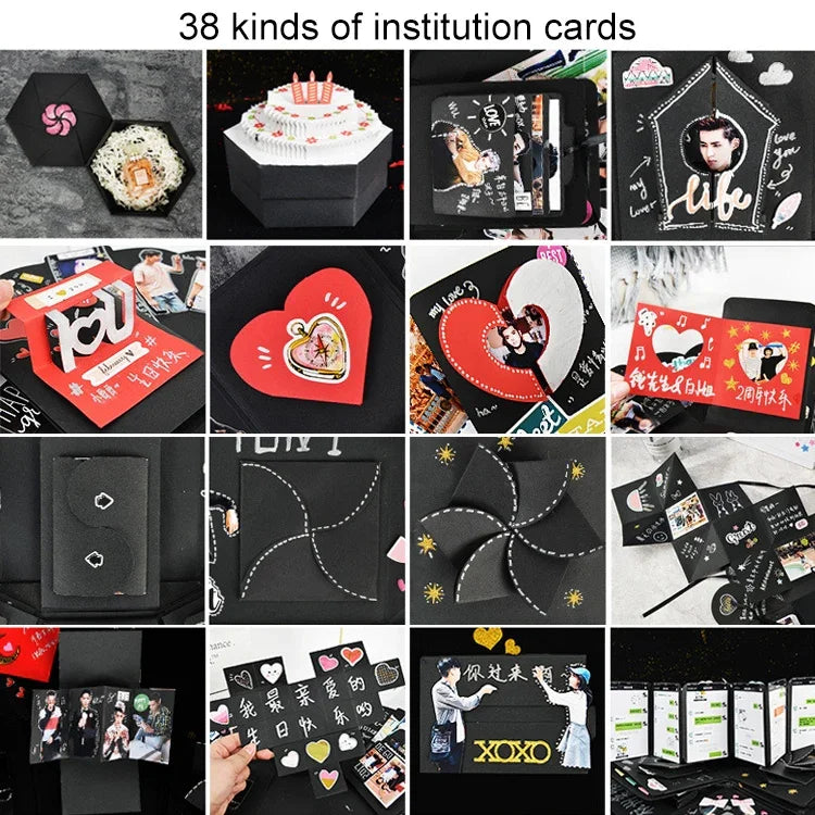 กล่องของขวัญระเบิดเซอร์ไพรส์อัลบั้มรูปทำมือรูปหัวใจ DIY, อัลบั้ม DIY