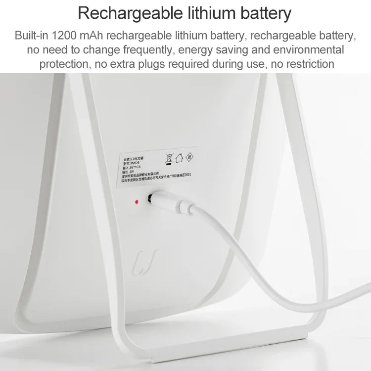 กระจกแต่งหน้าพกพา Xiaomi Youpin Jordan&Judy พร้อมไฟ LED พับได้ โคมไฟตั้งโต๊ะแต่งหน้า