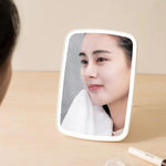 กระจกแต่งหน้าพกพา Xiaomi Youpin Jordan&Judy พร้อมไฟ LED พับได้ โคมไฟตั้งโต๊ะแต่งหน้า